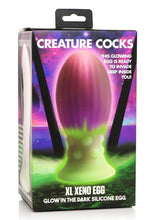 Load image into Gallery viewer, Creature Cocks Xeno Egg Glow In The Dark Silicone Egg - Glow In The Dark/Green/Pink - XLarge
