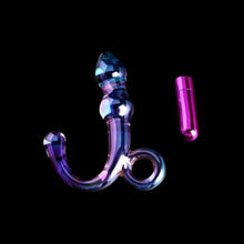Load image into Gallery viewer, Cristal Orchid Pulse Glass Dildo with Removable Bullet
