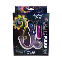 Load image into Gallery viewer, Cristal Orchid Pulse Glass Dildo with Removable Bullet
