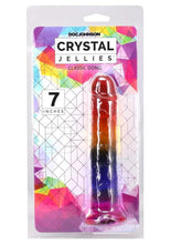 Load image into Gallery viewer, Crystal Jellies Dildo - Multicolor/Rainbow - 7in
