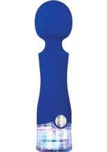 Load image into Gallery viewer, Dazzle Rechargeable Silicone Wand Massager with Glitter Handle - Blue
