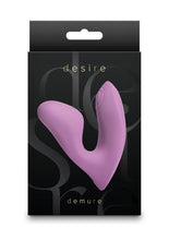 Load image into Gallery viewer, Desire Demure Rechargeable Silicone Wearable Dual Motor Vibrator with Clitoral Stimulator - Lavender/Purple
