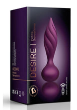 Load image into Gallery viewer, Desire Rechargeable Silicone Anal Plug with Remote Control - Purple/Rose Gold

