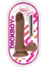 Load image into Gallery viewer, Dickboy Vibes Rechargeable Silicone Multi Speed Dildo - Chocolate - 8in
