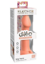 Load image into Gallery viewer, Dillio Platinum Big Hero Silicone Dildo - Orange - 6in
