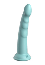 Load image into Gallery viewer, Dillio Platinum Slim Seven Silicone Dildo - Teal - 7in
