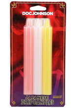 Load image into Gallery viewer, Doc Johnson Japanese Drip Candles - Pink/White/Yellow - 3 Pack
