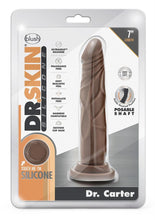 Load image into Gallery viewer, Dr. Skin Dr. Carter Silicone Dildo with Suction Cup - Chocolate - 7.5in
