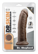 Load image into Gallery viewer, Dr. Skin Dr. Shepherd Silicone Dildo with Suction Cup - Chocolate - 8in

