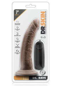 Dr. Skin Dr. Dave Vibrating Dildo with Suction Cup - Chocolate - 7in