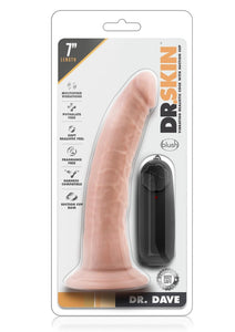 Dr. Skin Dr. Dave Vibrating Dildo with Suction Cup - Vanilla - 7in
