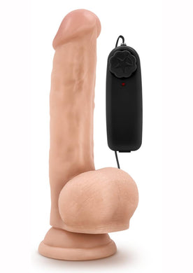 Dr. Skin Dr. Jay Vibrating Dildo with Balls and Remote Control - Vanilla - 8.75in