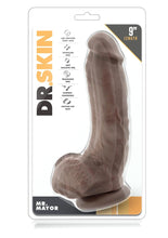 Load image into Gallery viewer, Dr. Skin Mr. Mayor Dildo with Balls and Suction Cup - Chocolate - 9in
