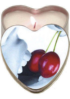 Earthly Body Hemp Seed Heart-Shaped Edible Massage Candle Cherry - 4oz