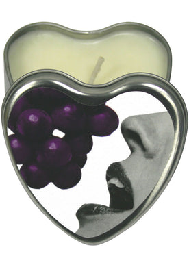 Earthly Body Hemp Seed Heart-Shaped Edible Massage Candle Grape - 4oz