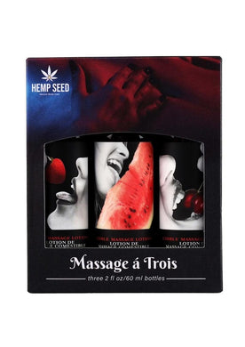 Earthly Body Massage-A-Trois Edible Massage Lotion Gift - Set