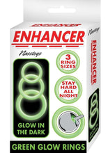Load image into Gallery viewer, Enhancer Glow Rings Silicone Cockring - Glow In The Dark/Green
