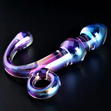 Load image into Gallery viewer, Cristal Orchid Pulse Glass Dildo with Removable Bullet
