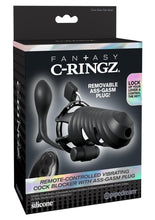 Load image into Gallery viewer, Fantasy C-Ringz Remote-Controlled Vibrating Cock Blocker with Ass-Gasm Plug - Black

