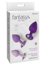 Load image into Gallery viewer, Fantasy For Her Her Little Gems Trainer Set Anal Kit 3 Training Size Plugs Waterproof Silicone - Purple
