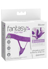 Load image into Gallery viewer, Fantasy For Her Ultimate G-Spot Butterfly Strap-On Rechargeable Silicone with Remote Control - Purple
