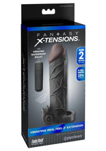 Load image into Gallery viewer, Fantasy X-Tensions Vibrating Real Feel 2in Extension Sleeve - Black - 6.5in
