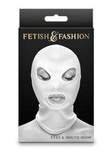 Load image into Gallery viewer, Fetish and Fashion Eyes Andamp; Mouth Hood - White - One Size
