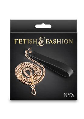 Fetish and Fashion Nyx Leash - Black/Gold