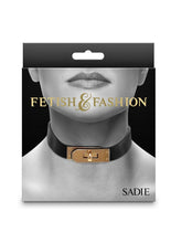 Load image into Gallery viewer, Fetish and Fashion Sadie Collar - Black/Gold
