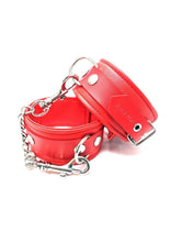 Load image into Gallery viewer, Fetish Play Ankle Cuffs Vegan Leather - Red
