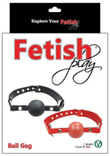 Load image into Gallery viewer, Fetish Play Ball Gag Vegan Leather - Red

