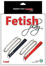 Load image into Gallery viewer, Fetish Play Lead Collar Vegan Leather - Red
