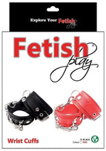 Load image into Gallery viewer, Fetish Play Wrist Cuffs Vegan Leather - Black
