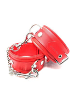 Load image into Gallery viewer, Fetish Play Wrist Cuffs Vegan Leather - Red
