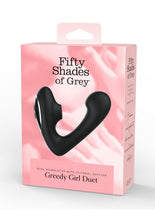 Load image into Gallery viewer, Fifty Shades Of Grey Greedy Girl Duet Rechargeable Silicone Dual Stimulator - Black
