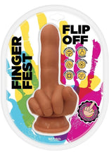 Load image into Gallery viewer, Finger Fest Flip Off Silicone Dildo - Caramel

