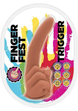 Load image into Gallery viewer, Finger Fest Trigger Silicone Dildo - Caramel

