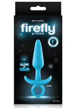 Load image into Gallery viewer, Firefly Prince Silicone Butt Plug - Blue/Glow In The Dark - Small
