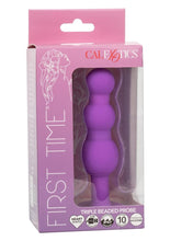 Load image into Gallery viewer, First Time Triple Beaded Silicone Rechargeable Probe - Purple
