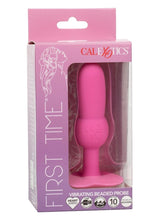 Load image into Gallery viewer, First Time Vibrating Beaded Silicone Rechargeable Probe - Pink
