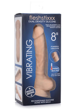 Load image into Gallery viewer, Fleshstixxx Silicone Rechargeable Vibrating Dong with Balls - Vanilla - 8in
