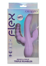 Load image into Gallery viewer, Flex Bend and Hold Triple Rumbler Rechargeable Silicone Vibrator - Purple
