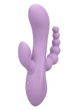Load image into Gallery viewer, Flex Bend and Hold Triple Rumbler Rechargeable Silicone Vibrator - Purple
