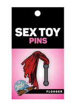 Load image into Gallery viewer, Flogger Enamel Pin - Grey/Red
