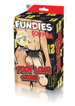 Load image into Gallery viewer, Fundies Foot Long Thong with Paper Ruler - Black - One Size
