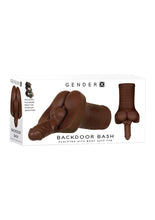 Load image into Gallery viewer, Gender X Backdoor Bash Stroker with Vibrating Cock Ring - Chocolate
