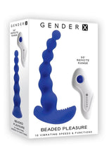 Load image into Gallery viewer, Gender X Beaded Pleasure Rechargeable Silicone Probe with Remote Control - Blue
