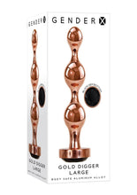 Load image into Gallery viewer, Gender X Gold Digger Anal Plug - Black/Rose Gold - Large

