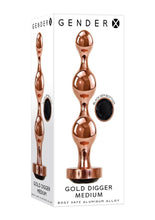 Load image into Gallery viewer, Gender X Gold Digger Anal Plug - Black/Rose Gold - Medium
