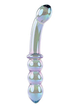 Load image into Gallery viewer, Gender X Lustrous Galaxy Wand Glass Dildo - Blue/Green/Multicolor/Purple
